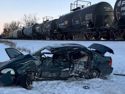 Lake Odessa man injured in car/train crash